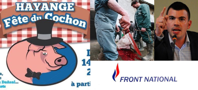 Hayange fete cochon Fabien Engelmann extreme droite aid mouton tue le saigne