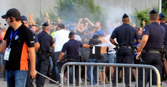 bastia psg crorse incident hooligan emeute banque crs