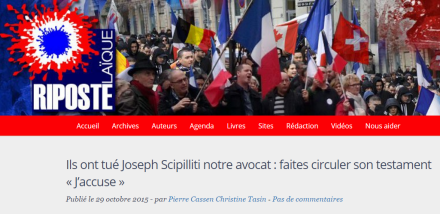 Henrique Vannier Joseph Scipilliti Christine Tasin riposte laique attentat