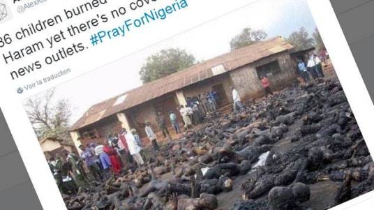 Boko haram nigeria islam chretien brulé vif enfants eglise etat islamique terrorisme barbare fake hoax afrique