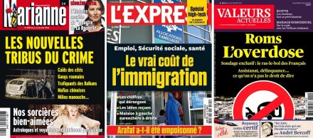 Unes journaux racsites presse francaise roms immigration tribus chinois gitans roumains nors arabes