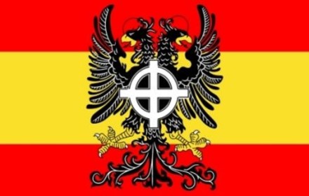 drapeau espahnol espagne fasciste franco croix celtique