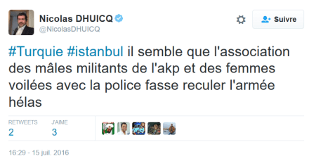 coup d’État député Nicolas DHUICQ femmes voilées turquie