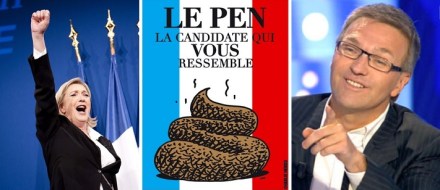 Front National candidate Marine Le Pen addresses a rally after the first round of the 2012 French presidential election in Paris, France on April 22, 2012. French Socialist candidate Francois Hollande and incumbent president Nicolas Sarkozy qualified to face off in the run-off vote as the first round of election ended on Sunday night, with the leftist candidate narrowly leading over the conservative president. Marine Le Pen took the third place with about 19.3 percent of the vote, attracting a surprisingly high numbers of voters with her far-right proposals including anti-immigrant policy. Photo by Etienne Laurent/Xinhua/Photoshot/ABACAPRESS.COM # 317566_001