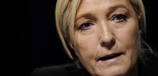 Leader of the french far-right Front National (FN) party Marine Le Pen holds a press conference on March 9, 2015 in Metz, eastern France, ahead of the March 22 and 29, 2015 regional elections. AFP PHOTO / JEAN-CHRISTOPHE VERHAEGEN